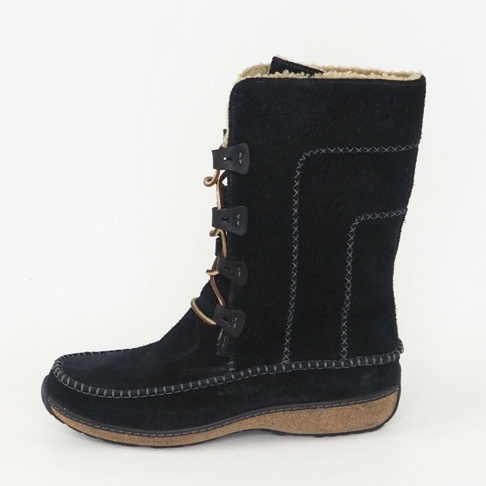 Timberland Fauna Lace BT 10.5in Women's Boots Shoes Black Winter Suede - Picture 2 of 11